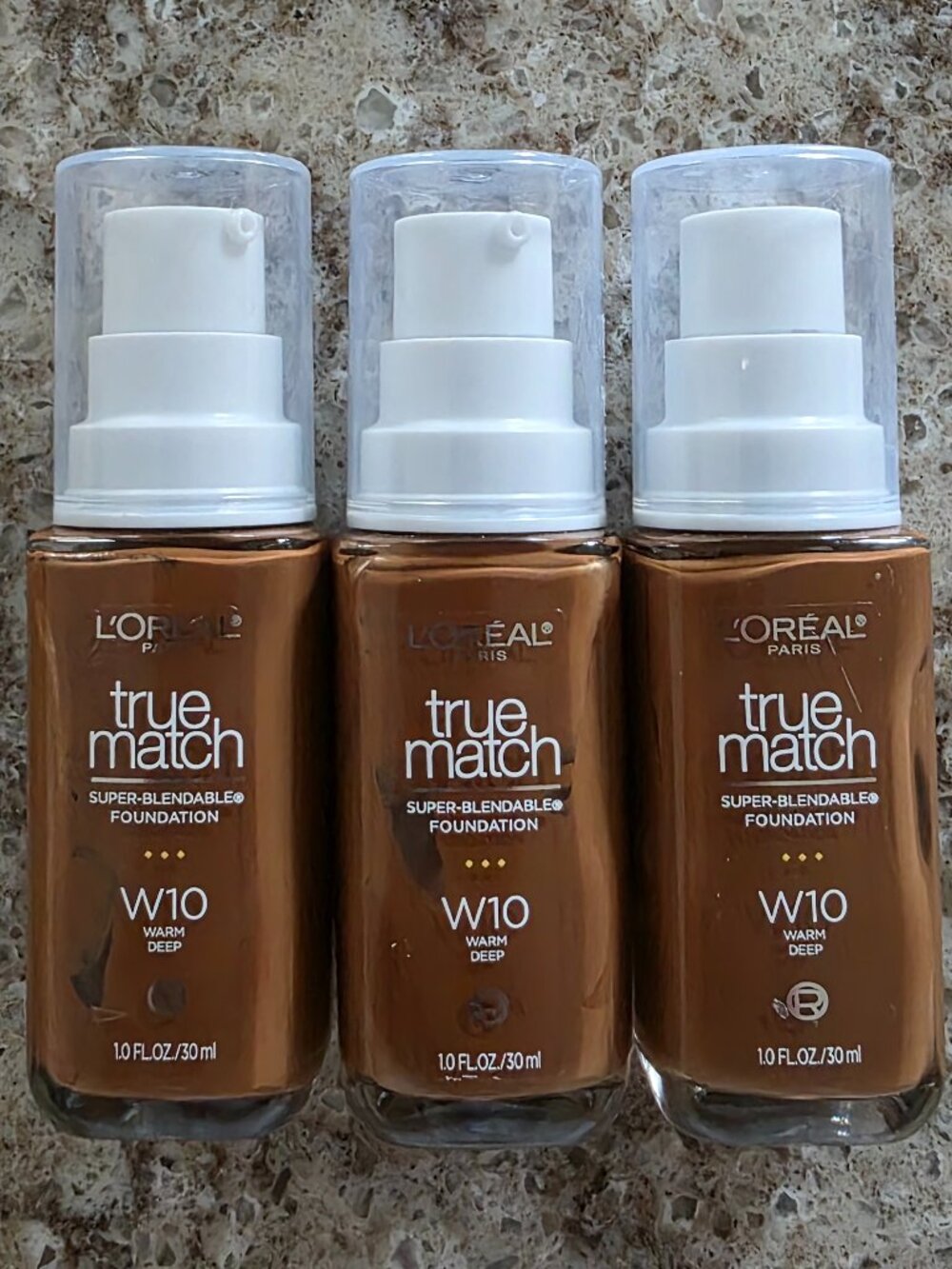 L'Oréal True Match Foundation W10 Warm Deep Bundle of 3 - New